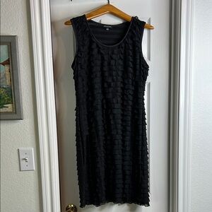 Notations Black Ruffled Tiered Mini Dress